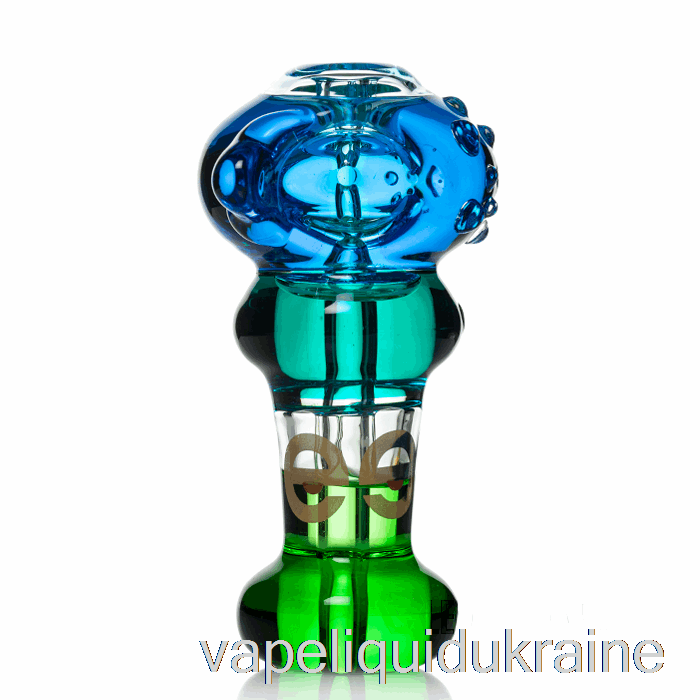 Vape Liquid Ukraine Cheech Glass Triple Freezable Spoon Hand Pipe Blue / Teal / Green